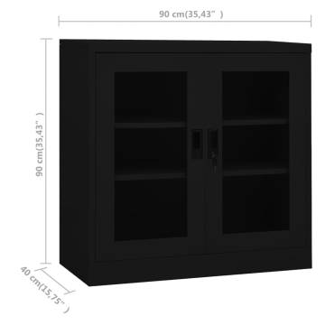 Office Cabinet Black 90x40x90 cm Steel for File Storage