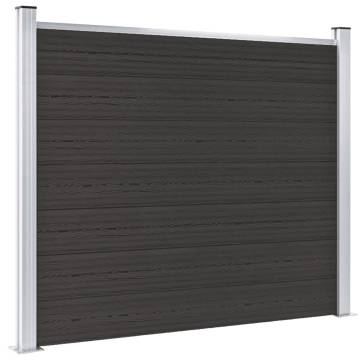 Fence Panel WPC 180x146 cm Black | Durable Garden Barrier