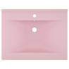 Luxury Matt Pink Ceramic Basin with Faucet Hole - 60x46 cm