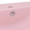 Luxury Matt Pink Ceramic Basin with Faucet Hole - 60x46 cm