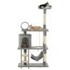 Cat Tree with Sisal Scratching Posts 140 cm Grey Colour grey 