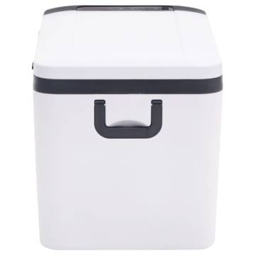 Cool Box with Handle - Black and White 18L Portable Cooler