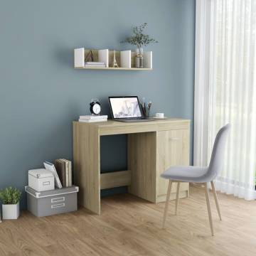 Modern Sonoma Oak Desk 100x50 cm | Durable Engineered Wood