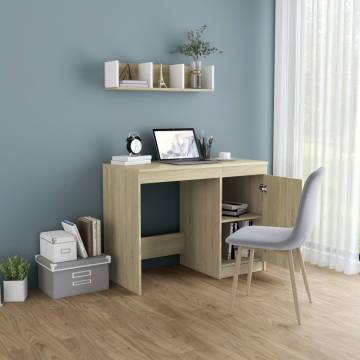 Modern Sonoma Oak Desk 100x50 cm | Durable Engineered Wood