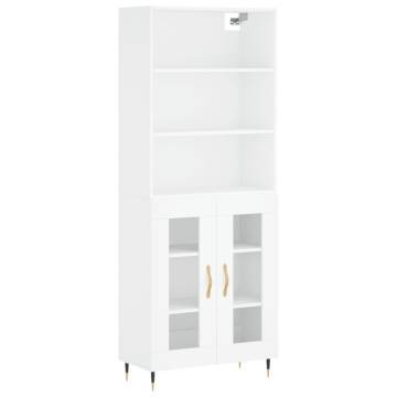 Stylish Highboard White 69.5x34x180 cm - Durable & Elegant