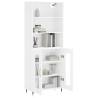 Stylish Highboard White 69.5x34x180 cm - Durable & Elegant