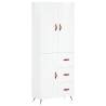 Stylish Highboard High Gloss White - 69.5x34x180 cm