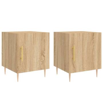 Stylish Sonoma Oak Bedside Cabinets - Set of 2 | Hipomarket