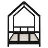 Kids Bed Frame Black 90x200 cm - Solid Wood Pine | HipoMarket