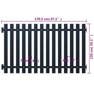 Fence Panel Anthracite 170.5x150 cm - Durable Steel Design