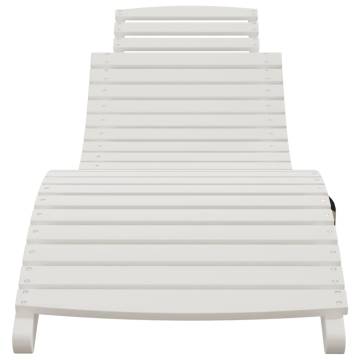 Classic White Sun Lounger - Solid Acacia Wood | HiPoMarket