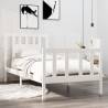 Bed Frame White Solid Wood 90x190 cm Single Colour white Size 90 x 190 cm 