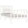 White Solid Wood Bed Frame 90x190 cm Single - Hipomarket