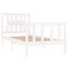 White Solid Wood Bed Frame 90x190 cm Single - Hipomarket