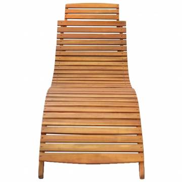 Sun Lounger Solid Acacia Wood - Comfortable Patio Relaxation