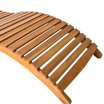 Sun Lounger Solid Acacia Wood - Comfortable Patio Relaxation