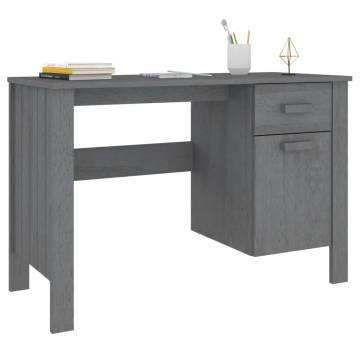 Desk HAMAR Dark Grey 113x50 cm - Solid Wood Pine | HipoMarket