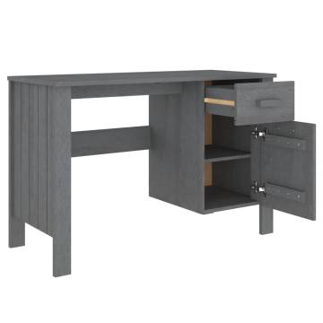 Desk HAMAR Dark Grey 113x50 cm - Solid Wood Pine | HipoMarket