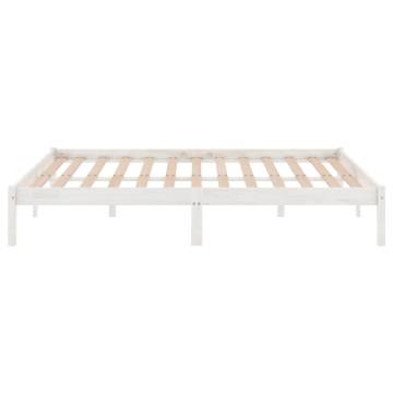 White Solid Wood Bed Frame 180x200 cm Super King Size