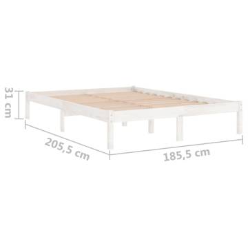 White Solid Wood Bed Frame 180x200 cm Super King Size