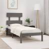 Bed Frame Grey Solid Wood 90x200 cm Colour grey Size 90 x 200 cm 