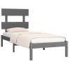 Grey Solid Wood Bed Frame 90x200 cm - Timeless Design