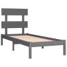 Grey Solid Wood Bed Frame 90x200 cm - Timeless Design