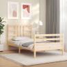 Bed Frame with Headboard 100x200 cm Solid Wood Colour natural Size 100 x 200 cm 