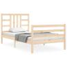 Solid Wood Bed Frame with Headboard - 100x200 cm