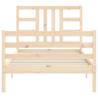 Solid Wood Bed Frame with Headboard - 100x200 cm