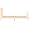 Solid Wood Bed Frame with Headboard - 100x200 cm