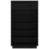 Black Shoe Cabinet 60x34x105 cm - Solid Pinewood Storage