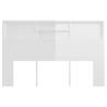 High Gloss White Headboard Cabinet - Stylish Bedroom Storage