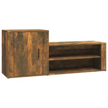 Shoe Cabinet Smoked Oak 130x35x54 cm | Stylish & Practical Storage