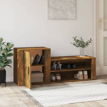 Shoe Cabinet Smoked Oak 130x35x54 cm | Stylish & Practical Storage