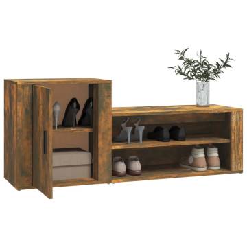 Shoe Cabinet Smoked Oak 130x35x54 cm | Stylish & Practical Storage