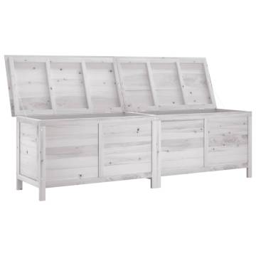 Garden Storage Box White - 198.5x50x56.5 cm Solid Fir Wood