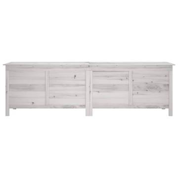 Garden Storage Box White - 198.5x50x56.5 cm Solid Fir Wood