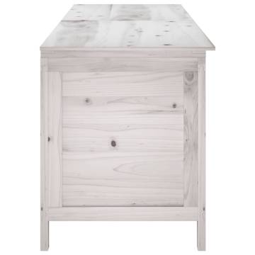 Garden Storage Box White - 198.5x50x56.5 cm Solid Fir Wood