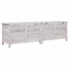 Garden Storage Box White - 198.5x50x56.5 cm Solid Fir Wood