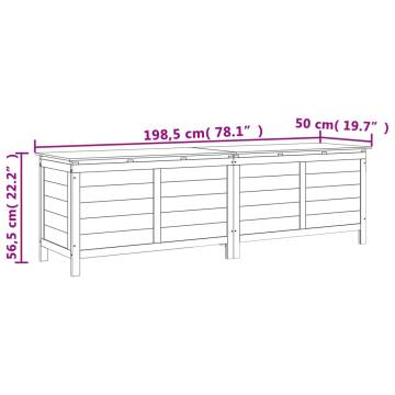 Garden Storage Box White - 198.5x50x56.5 cm Solid Fir Wood