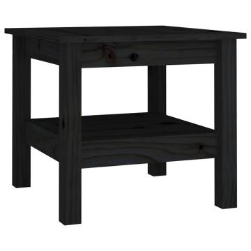 Elegant Black Coffee Table 45x45x40 cm - Solid Pine Wood