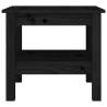 Elegant Black Coffee Table 45x45x40 cm - Solid Pine Wood