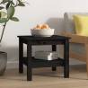 Elegant Black Coffee Table 45x45x40 cm - Solid Pine Wood