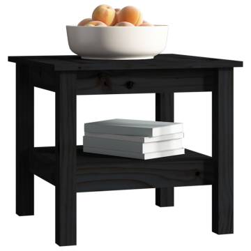 Elegant Black Coffee Table 45x45x40 cm - Solid Pine Wood