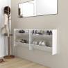 Wall Shoe Cabinets - High Gloss White 2 pcs | Hipomarket