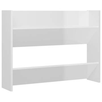 Wall Shoe Cabinets - High Gloss White 2 pcs | Hipomarket