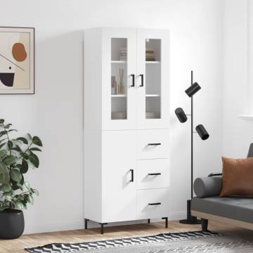 Stylish Highboard White 69.5x34x180 cm | Hipomarket UK