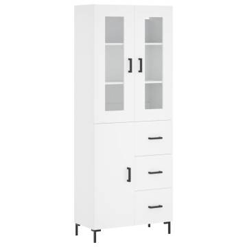 Stylish Highboard White 69.5x34x180 cm | Hipomarket UK