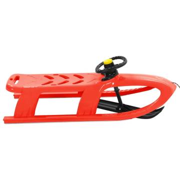 Red Sledge with Wheel - Fun Winter Ride for Kids